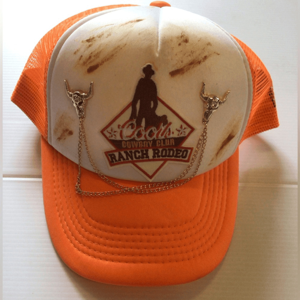 NEW! Upcycled Coors Ranch Rodeo Orange Cap